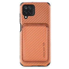 Funda Silicona Carcasa Ultrafina Goma con Magnetico S02D para Samsung Galaxy M12 Marron