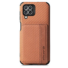 Funda Silicona Carcasa Ultrafina Goma con Magnetico S02D para Samsung Galaxy M32 4G Marron