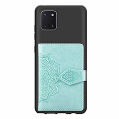 Funda Silicona Carcasa Ultrafina Goma con Magnetico S02D para Samsung Galaxy Note 10 Lite Azul Claro