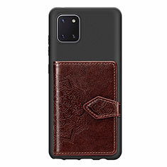 Funda Silicona Carcasa Ultrafina Goma con Magnetico S02D para Samsung Galaxy Note 10 Lite Marron