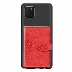 Funda Silicona Carcasa Ultrafina Goma con Magnetico S02D para Samsung Galaxy Note 10 Lite Rojo