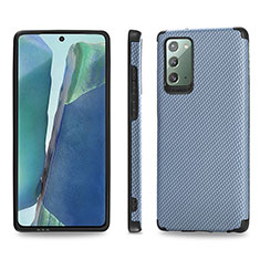 Funda Silicona Carcasa Ultrafina Goma con Magnetico S02D para Samsung Galaxy Note 20 5G Azul