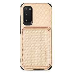 Funda Silicona Carcasa Ultrafina Goma con Magnetico S02D para Samsung Galaxy S20 5G Oro