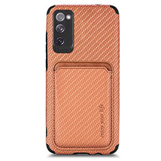 Funda Silicona Carcasa Ultrafina Goma con Magnetico S02D para Samsung Galaxy S20 FE 5G Marron