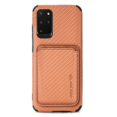 Funda Silicona Carcasa Ultrafina Goma con Magnetico S02D para Samsung Galaxy S20 Plus 5G Marron