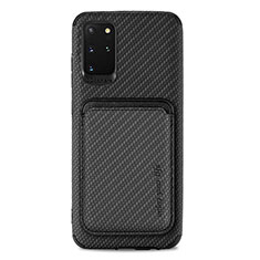 Funda Silicona Carcasa Ultrafina Goma con Magnetico S02D para Samsung Galaxy S20 Plus Negro