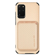 Funda Silicona Carcasa Ultrafina Goma con Magnetico S02D para Samsung Galaxy S20 Plus Oro