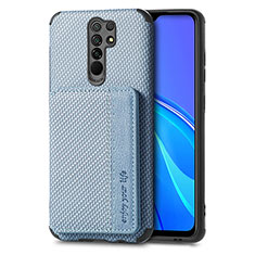 Funda Silicona Carcasa Ultrafina Goma con Magnetico S02D para Xiaomi Redmi 9 Azul