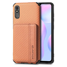 Funda Silicona Carcasa Ultrafina Goma con Magnetico S02D para Xiaomi Redmi 9A Marron