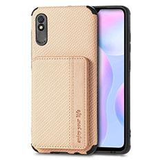 Funda Silicona Carcasa Ultrafina Goma con Magnetico S02D para Xiaomi Redmi 9AT Oro