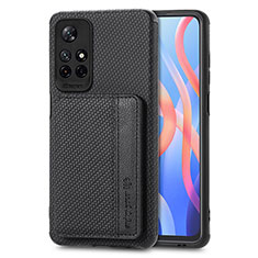 Funda Silicona Carcasa Ultrafina Goma con Magnetico S02D para Xiaomi Redmi Note 11 5G Negro