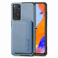 Funda Silicona Carcasa Ultrafina Goma con Magnetico S02D para Xiaomi Redmi Note 11 Pro 5G Azul