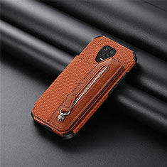 Funda Silicona Carcasa Ultrafina Goma con Magnetico S02D para Xiaomi Redmi Note 9 Pro Marron