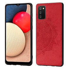 Funda Silicona Carcasa Ultrafina Goma con Magnetico S03D para Samsung Galaxy A02s Rojo