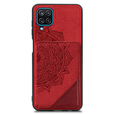Funda Silicona Carcasa Ultrafina Goma con Magnetico S03D para Samsung Galaxy A12 Rojo