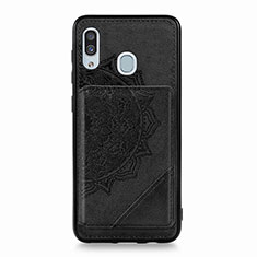 Funda Silicona Carcasa Ultrafina Goma con Magnetico S03D para Samsung Galaxy A20 Negro