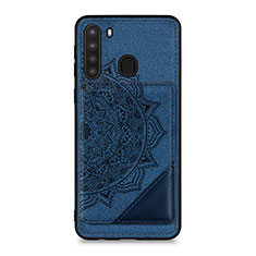 Funda Silicona Carcasa Ultrafina Goma con Magnetico S03D para Samsung Galaxy A21 Azul