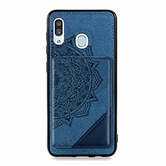 Funda Silicona Carcasa Ultrafina Goma con Magnetico S03D para Samsung Galaxy A30 Azul