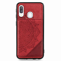 Funda Silicona Carcasa Ultrafina Goma con Magnetico S03D para Samsung Galaxy A40 Rojo