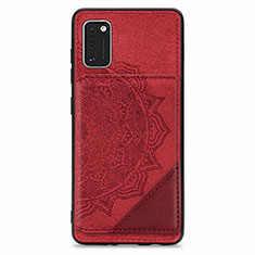 Funda Silicona Carcasa Ultrafina Goma con Magnetico S03D para Samsung Galaxy A41 Rojo