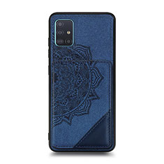 Funda Silicona Carcasa Ultrafina Goma con Magnetico S03D para Samsung Galaxy A51 4G Azul