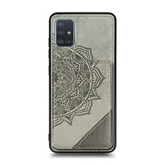 Funda Silicona Carcasa Ultrafina Goma con Magnetico S03D para Samsung Galaxy A51 4G Gris