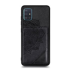 Funda Silicona Carcasa Ultrafina Goma con Magnetico S03D para Samsung Galaxy A51 4G Negro