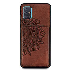 Funda Silicona Carcasa Ultrafina Goma con Magnetico S03D para Samsung Galaxy A51 5G Marron