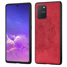 Funda Silicona Carcasa Ultrafina Goma con Magnetico S03D para Samsung Galaxy A91 Rojo