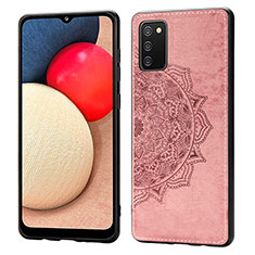 Funda Silicona Carcasa Ultrafina Goma con Magnetico S03D para Samsung Galaxy M02s Oro Rosa