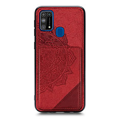 Funda Silicona Carcasa Ultrafina Goma con Magnetico S03D para Samsung Galaxy M21s Rojo