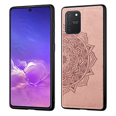 Funda Silicona Carcasa Ultrafina Goma con Magnetico S03D para Samsung Galaxy M80S Oro Rosa