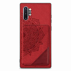Funda Silicona Carcasa Ultrafina Goma con Magnetico S03D para Samsung Galaxy Note 10 Plus 5G Rojo