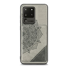 Funda Silicona Carcasa Ultrafina Goma con Magnetico S03D para Samsung Galaxy S20 Ultra 5G Gris