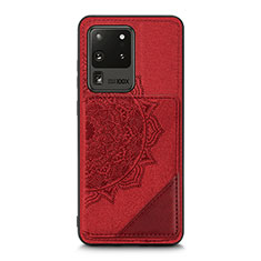 Funda Silicona Carcasa Ultrafina Goma con Magnetico S03D para Samsung Galaxy S20 Ultra Rojo
