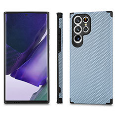 Funda Silicona Carcasa Ultrafina Goma con Magnetico S03D para Samsung Galaxy S21 Ultra 5G Azul