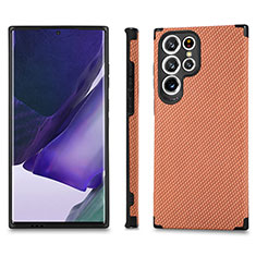 Funda Silicona Carcasa Ultrafina Goma con Magnetico S03D para Samsung Galaxy S23 Ultra 5G Naranja