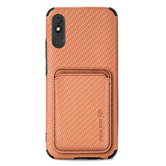 Funda Silicona Carcasa Ultrafina Goma con Magnetico S03D para Xiaomi Redmi 9A Marron