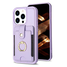 Funda Silicona Carcasa Ultrafina Goma con Magnetico S04D para Apple iPhone 13 Pro Max Purpura Claro