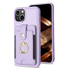 Funda Silicona Carcasa Ultrafina Goma con Magnetico S04D para Apple iPhone 13 Purpura Claro