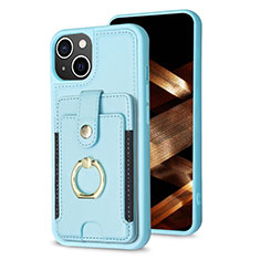 Funda Silicona Carcasa Ultrafina Goma con Magnetico S04D para Apple iPhone 14 Plus Azul Cielo