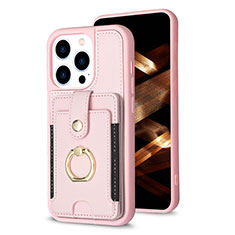 Funda Silicona Carcasa Ultrafina Goma con Magnetico S04D para Apple iPhone 15 Pro Max Oro Rosa