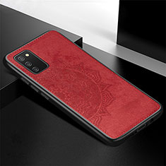 Funda Silicona Carcasa Ultrafina Goma con Magnetico S04D para Samsung Galaxy A02s Rojo