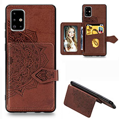 Funda Silicona Carcasa Ultrafina Goma con Magnetico S04D para Samsung Galaxy A51 4G Marron