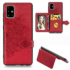 Funda Silicona Carcasa Ultrafina Goma con Magnetico S04D para Samsung Galaxy A51 4G Rojo