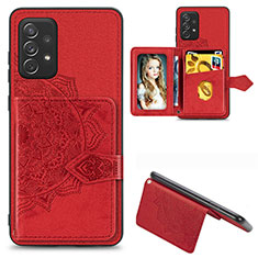 Funda Silicona Carcasa Ultrafina Goma con Magnetico S04D para Samsung Galaxy A52 5G Rojo