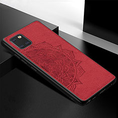 Funda Silicona Carcasa Ultrafina Goma con Magnetico S04D para Samsung Galaxy A81 Rojo