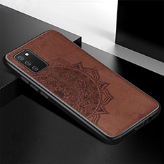 Funda Silicona Carcasa Ultrafina Goma con Magnetico S04D para Samsung Galaxy M02s Marron