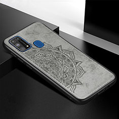 Funda Silicona Carcasa Ultrafina Goma con Magnetico S04D para Samsung Galaxy M21s Gris