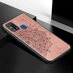 Funda Silicona Carcasa Ultrafina Goma con Magnetico S04D para Samsung Galaxy M31 Oro Rosa